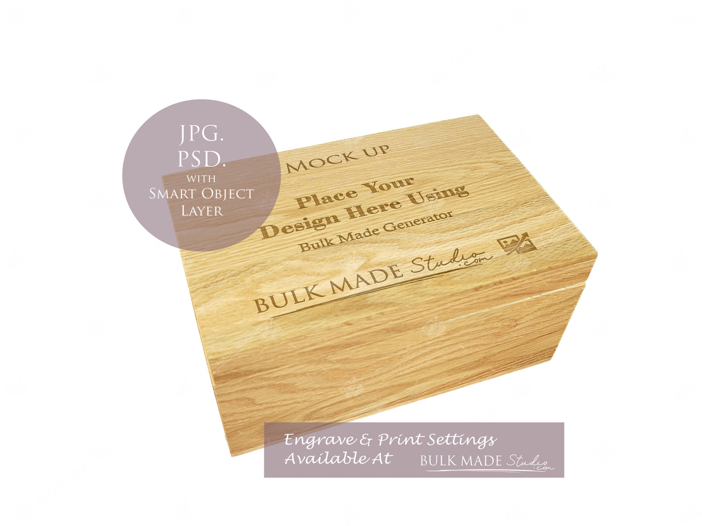 Oak Rectangle Box Mockup PSD - Dark Gothic Style Mockup - Smart Object Template with Smart Object - UK Product Mockup