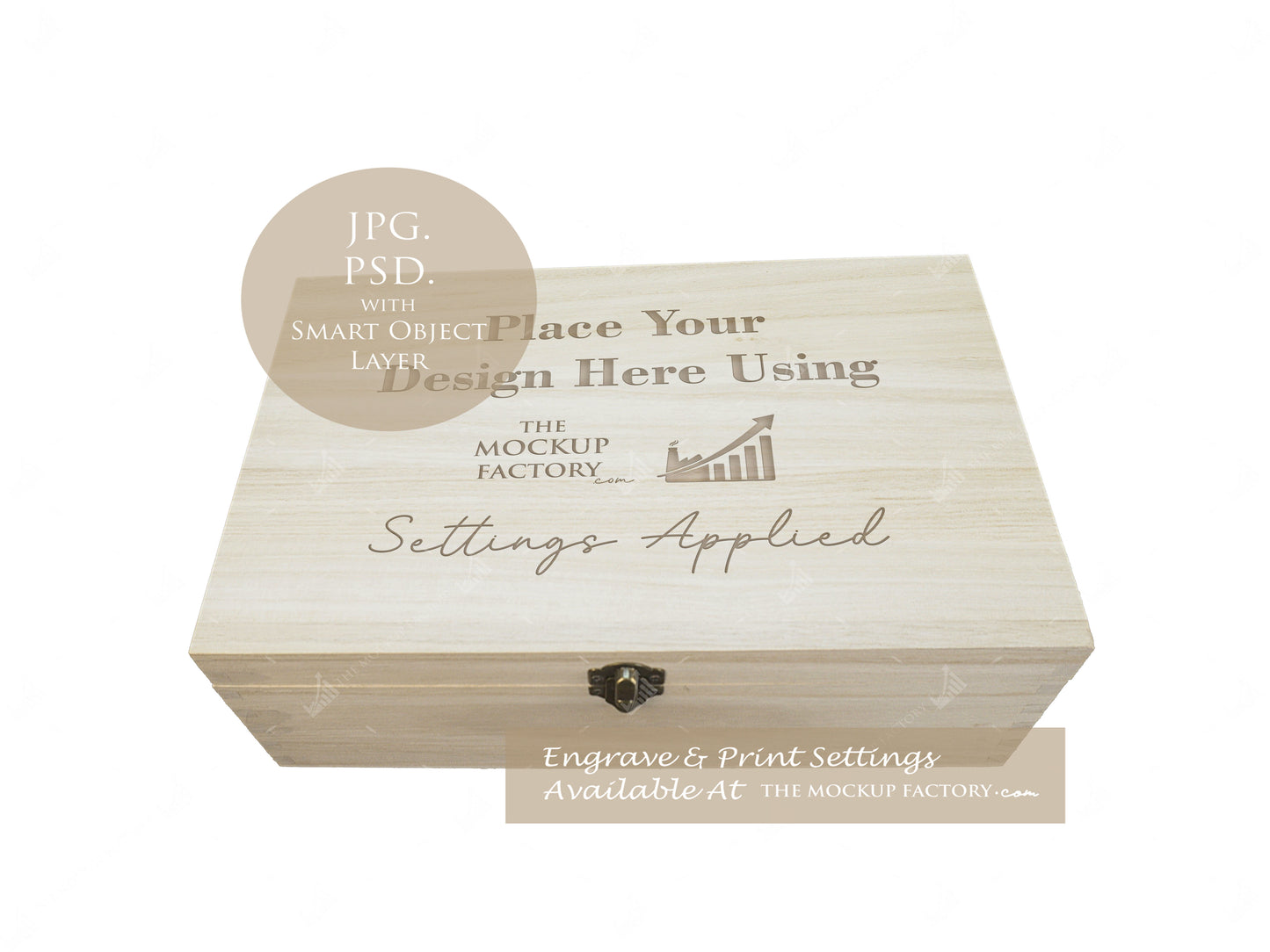 Rectangle Paulownia Wooden Box Mockup PSD -Natural Botanicals Style Mockup - Smart Object Template with Smart Object - UK Product Mockup