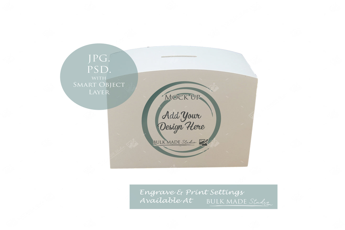 White Lacquered Dome And Wooden Money Box Mockup - Print - Scandi Pine - PSD Templates with Smart Object - UK Product Mockup