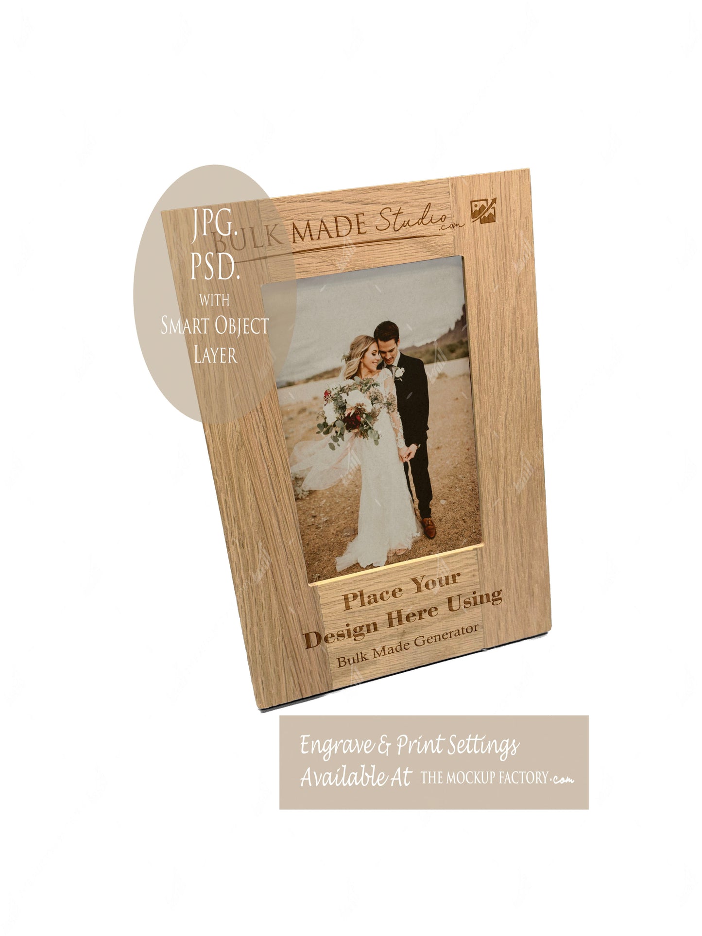 Portrait Oak Book Photo Frame Mockup - Dark Vintage Styling - PSD Templates with Smart Object - UK Product Mockup