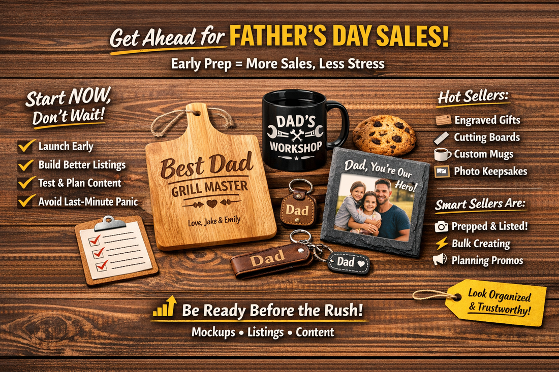 🚀 Get Ahead Now: Father’s Day Mockups, Products and Prep for Sellers