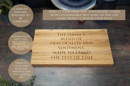 Large Oak Handled Chopping Board Mockup Bundle - Dark Vintage - PSD Template with Smart Object - UK Product Mockup