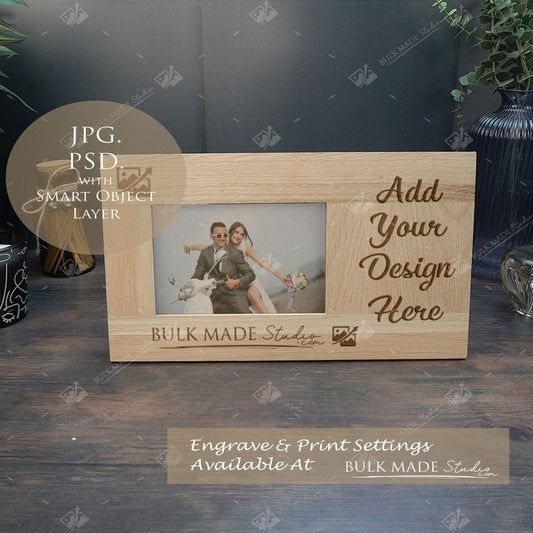 PHOTOS NEED RETAKING Long Oak Book Photo Frame Mockup Bundle - Dark Vintage Styling - PSD Templates with Smart Object - UK Product Mockup