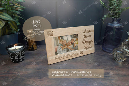 PHOTOS NEED RETAKING Long Oak Book Photo Frame Mockup Bundle - Dark Vintage Styling - PSD Templates with Smart Object - UK Product Mockup