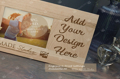 PHOTOS NEED RETAKING Long Oak Book Photo Frame Mockup Bundle - Dark Vintage Styling - PSD Templates with Smart Object - UK Product Mockup