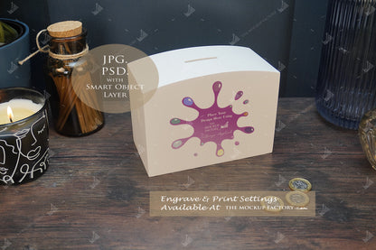 White Money Box Mockup Bundle - Print - Dark Vintage - PSD Template with Smart Object - UK Product Mockup