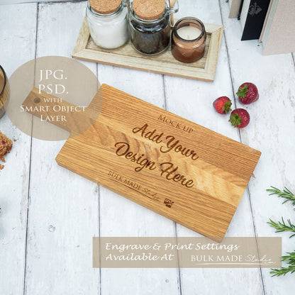 Oak Handled Paddle Chopping Board Mockup PSD Bundle - Summer Floral Style Mockup - Smart Object Template with Smart Object - UK Product Mockup