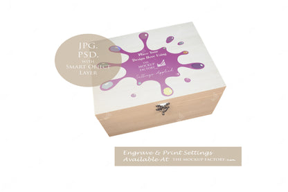 Poplar Luxury Rectangle Box Bundle - Wedding Styling Mockup - Print or Engrave - Dark Vintage - PSD Template with Smart Object - UK Product Mockup