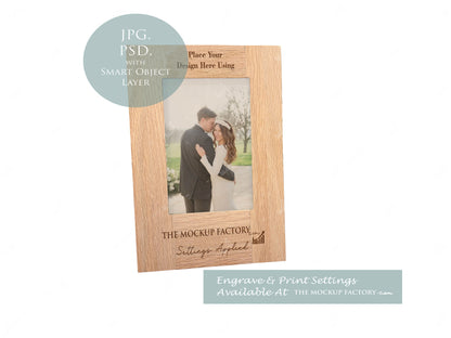 Oak Portrait Photo Frame Mockup Bundle - Print & Engraving  - Pastel Floral - PSD Templates with Smart Object - UK Product Mockup