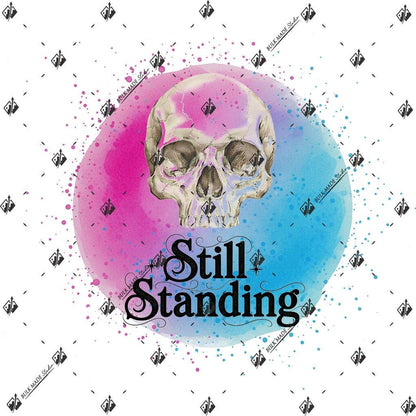 a skull with the text "Still Standing" written below it.