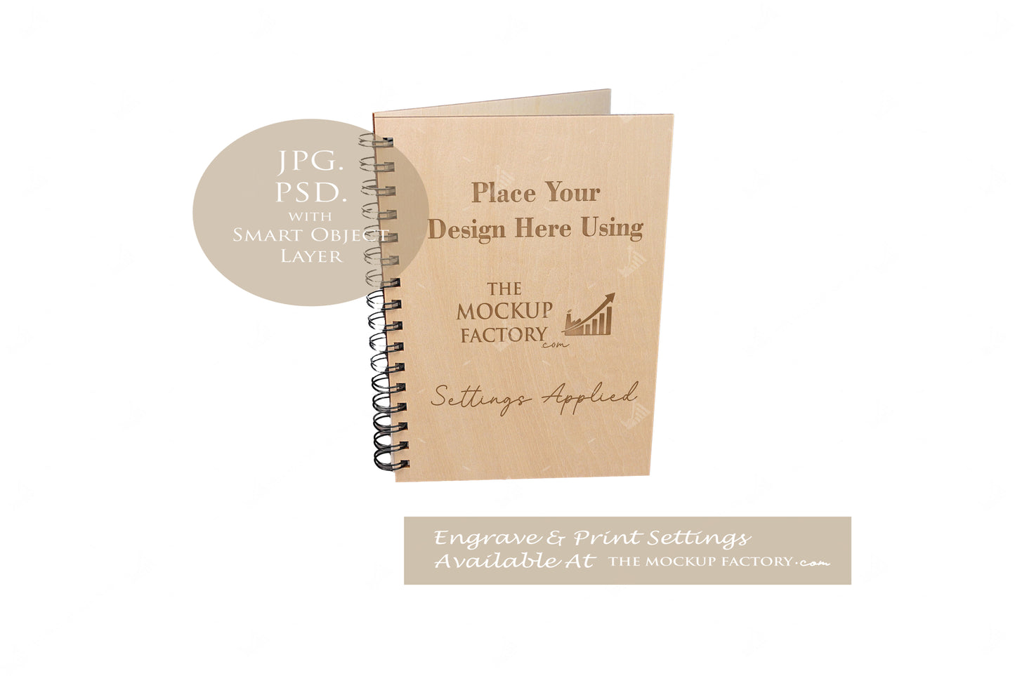 Notebooks, Guest Books, Journals Plywood A4 & A5 Mockup Bundle - Wedding Theme -  Dark Vintage - PSD Template with Smart Object - UK Product Mockup